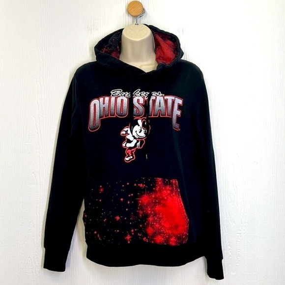 Recycled Karma - Ohio State Buckeyes Brutus Black And Red Graphic Hoodie Small - Picture 2 of 11